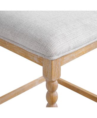 Counter Stools Set of 4, Upholstered Seat, Solid Acacia Wood Frame