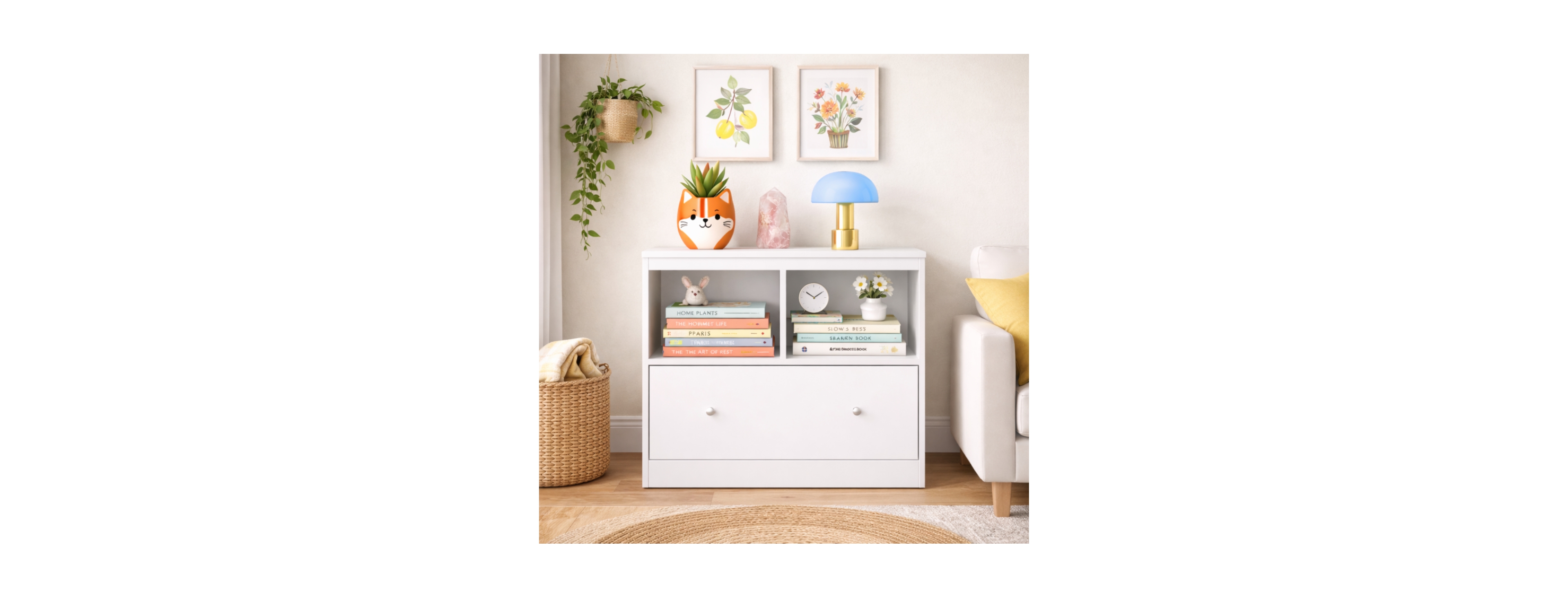 Streamdale Furniture Streamdale Kids Toy Storage Organizer with Drawer, Bookshelf for Nursery & Playroom