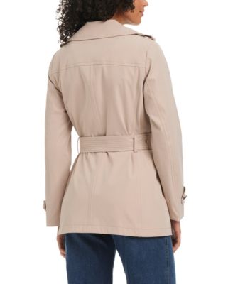 Women's Short Water-Resistant Double-Breasted Trench