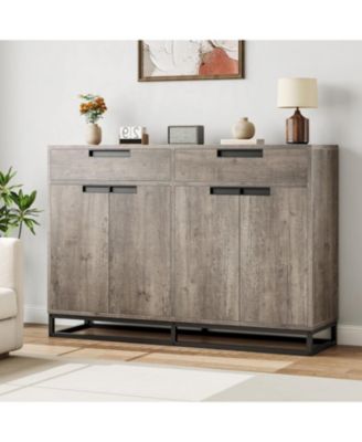 55" Kitchen Buffet Cabinet, Modern Sideboard with 2 Drawers & 4 Doors for Dining Room