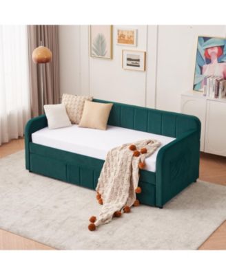 Streamdale Twin Daybed with Trundle, Sofa Bed, Emerald