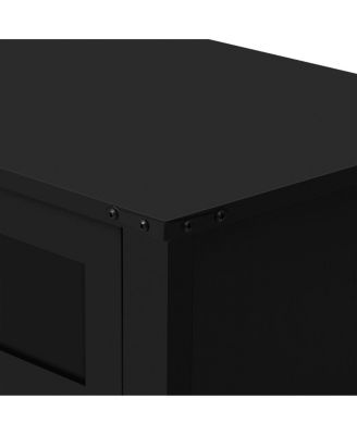 55" Sliding Barn Door Sideboard with 3 Drawers & Adjustable Shelves