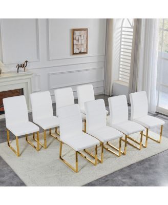 8-Pack Heavy-duty Chairs: 2.1" Cushion, Iron Frame, Home/Office.