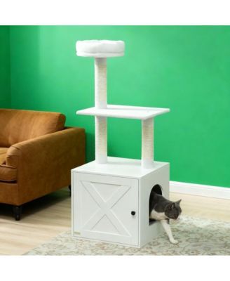 Cat Tree with Litter Box Enclosure