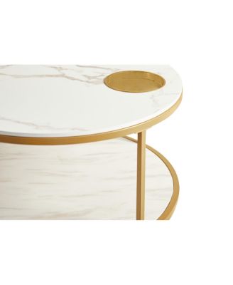 round coffee table with storage, modern design