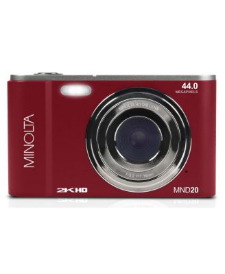 Minolta MND20 44 MP 2.7K Ultra HD Digital Camera (Red) with accessory kit