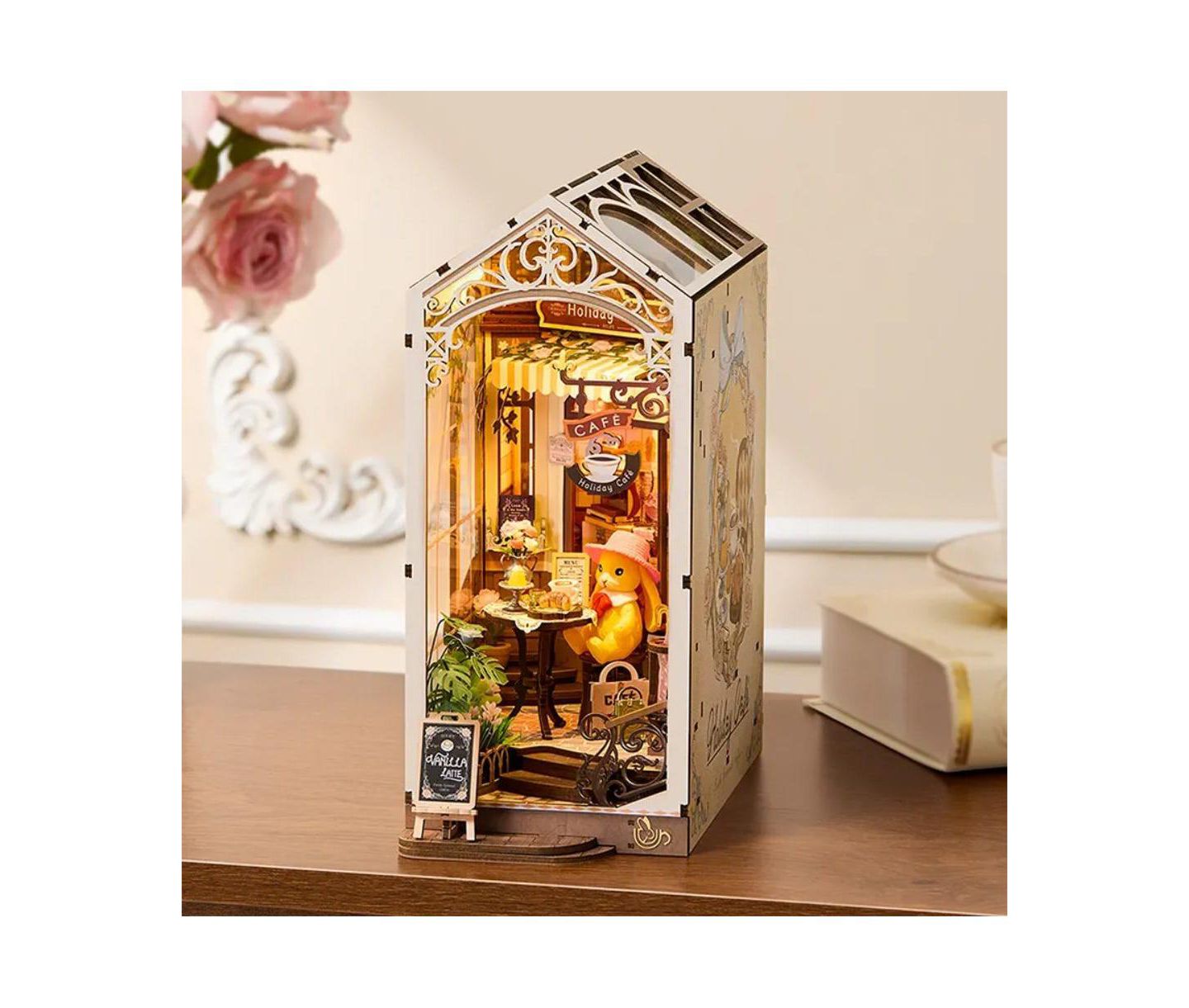 Детские конструкторы Flash Popup Holiday Cafe 171-Piece 3D Wooden Book Nook Kit, Ages 14+ — фото 4