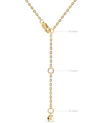 Contour-lined Clover Necklace in Gold Plated Sterling Silver, Adj 16/17/18 inch