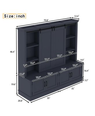 Multifunctional entryway cabinet with sliding rails and tree design