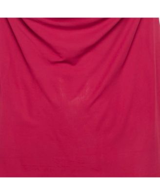 Women's Pink Crepe Cowl Neck Sheer Top