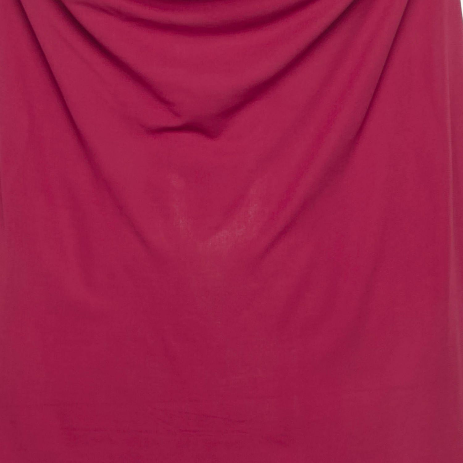Women's Pink Crepe Cowl Neck Sheer Top