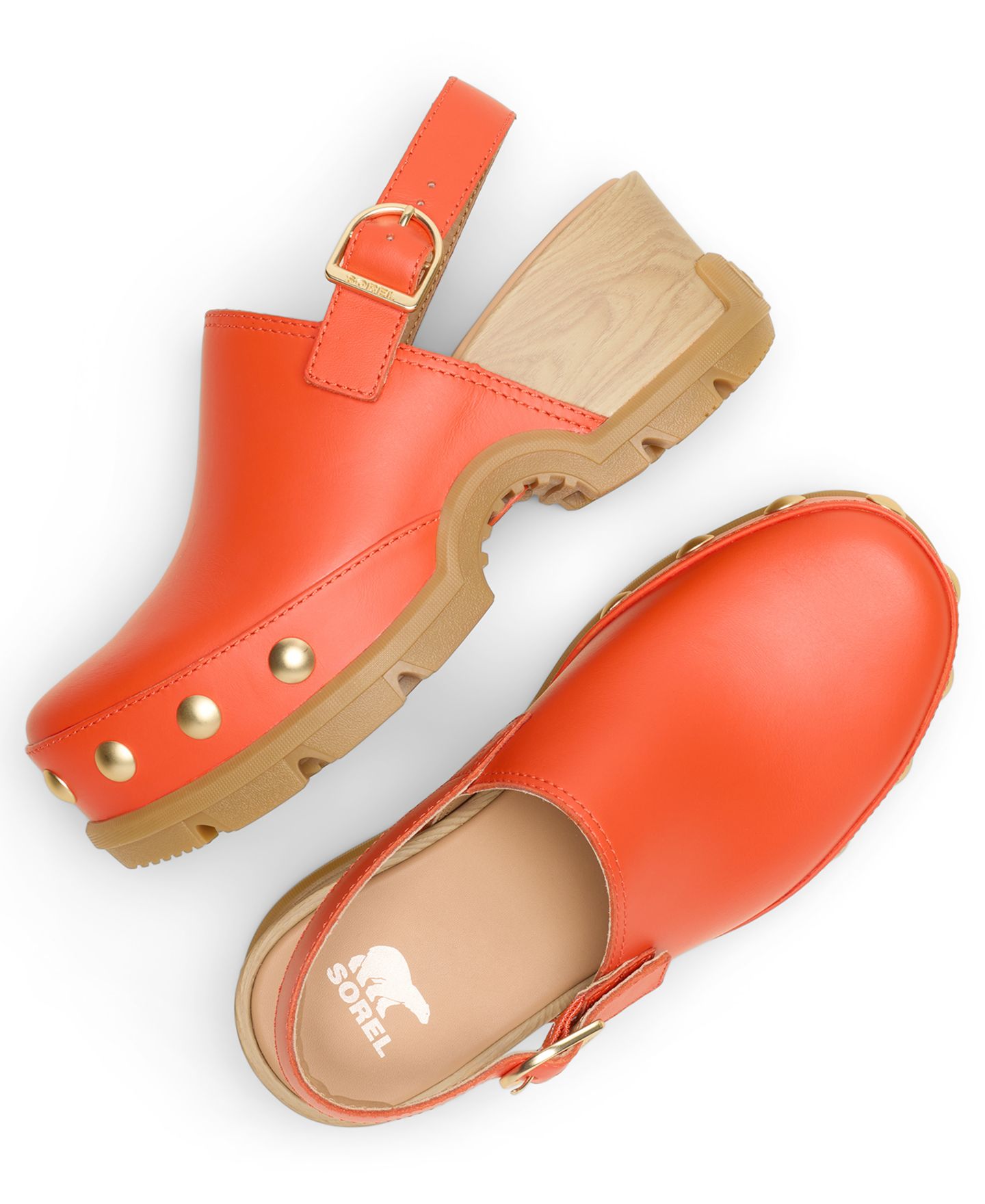 Женские сабо Sorel Roam'N RVT Studded, цвет: Малиновый / Карамельный — фото 7