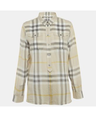 Women's Brit Beige Nova Check Cotton Button Front Shirt