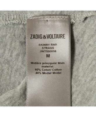 Women's Grey Jersey Skinny Rnr Strass Top