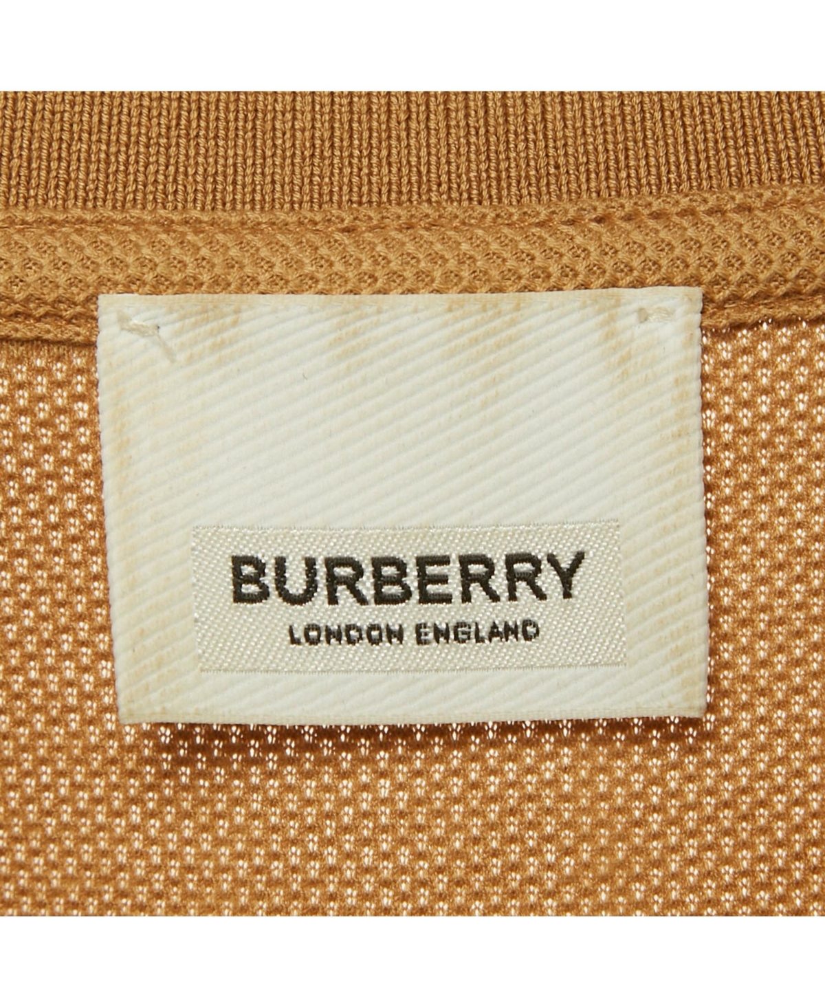 Pre-Owned Burberry Women's Brown Logo Embroidered Pique Polo T-Shirt