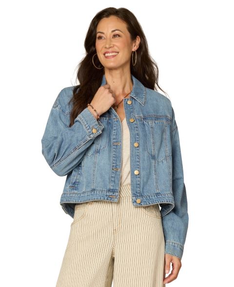 Женские куртки Democracy Petite Oversized Barrel Sleeve Collared Jacket