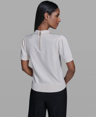 Women's Satin-Collared Sweater