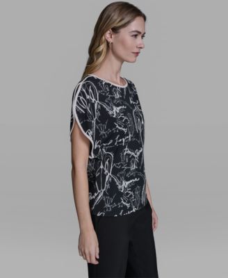 Women's Cut and Sew Crew Neck Top