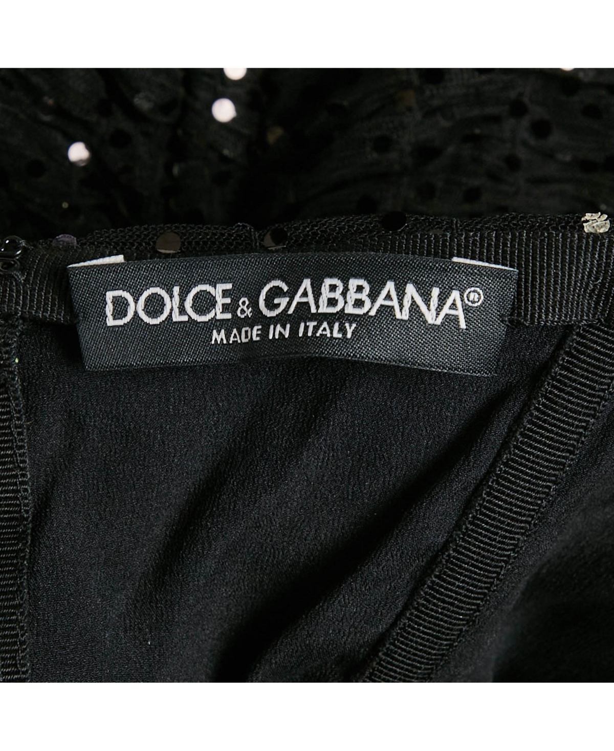 Pre-Owned Dolce & Gabbana Women's Black Sequin Embellished Tulle Ruched Strapless Mini Dress