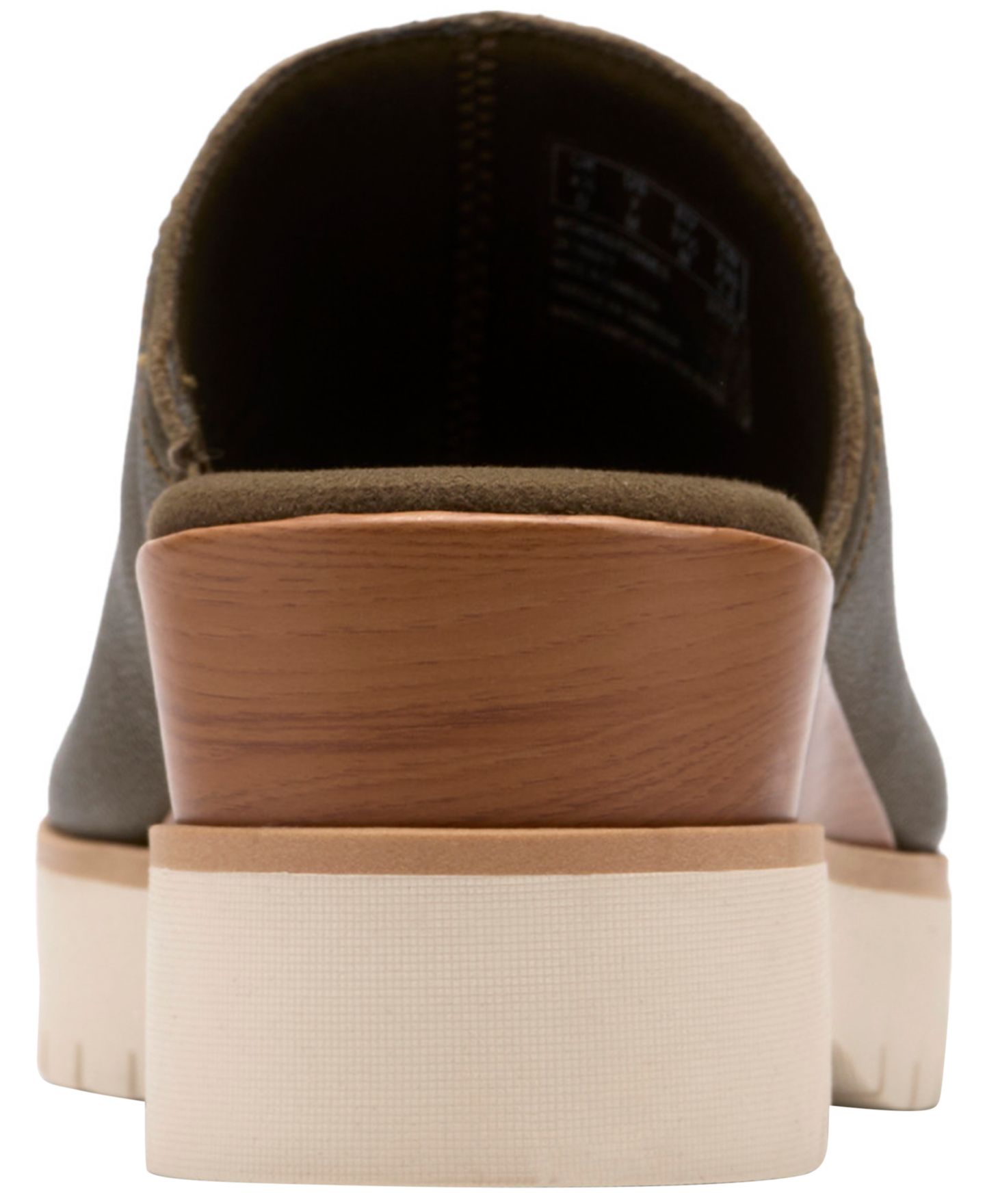 Женские сандалии Clarks Diaz Slide Open Toe Wedge, цвет: Тёмный оливковый кожаный — фото 3