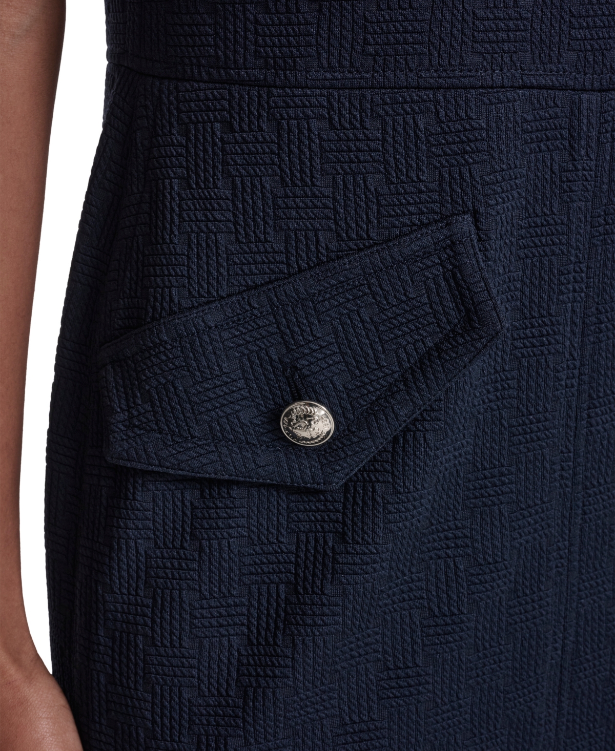 Tommy Hilfiger Women's Short-Sleeve Wicker Weave Shift Dress