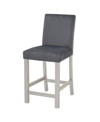 Counter Height Chairs Set for 4, Padded Seat Barstool for Dining Room, Silver Gray