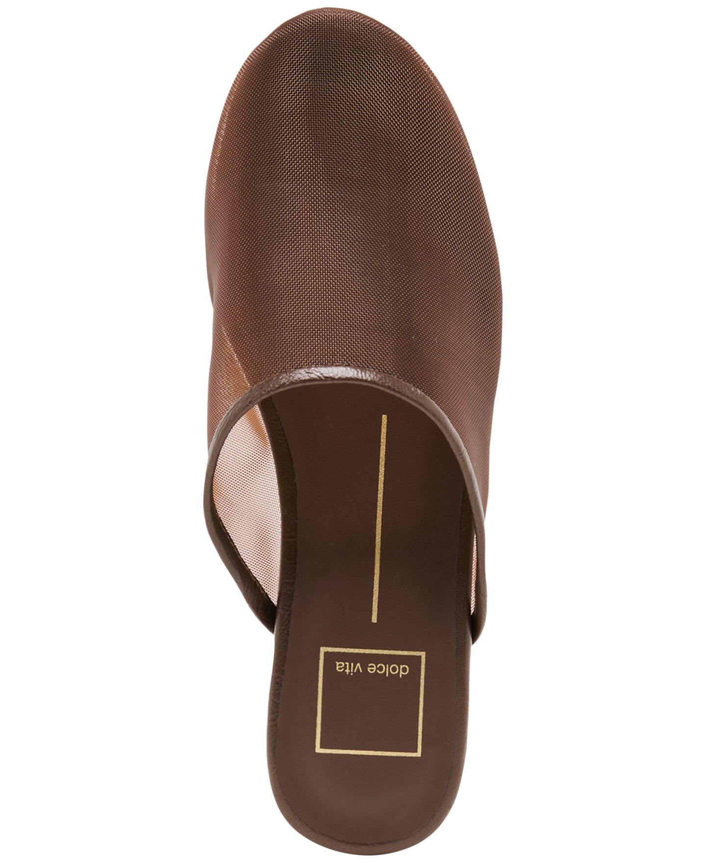 Женские сабо Dolce Vita Geni Slip-On Mule Flats, цвет: Шоколадный сетчатый — фото 4