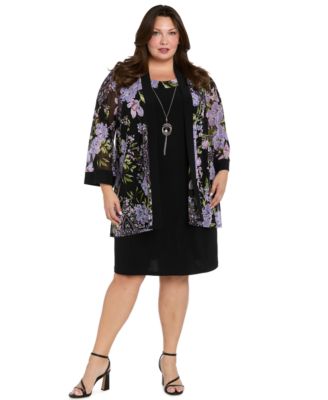 Petite Necklace Sheath Chiffon-Jacket Dress 