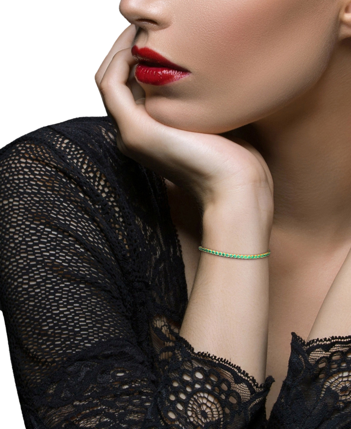 Macy's Emerald (4-1/2 ct. t.w.) Tennis Bracelet in 18k Gold Flash Plated Silver (Also Available in Rhodolite, Citrine, Blue Topaz)