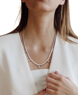 White Sapphire (11-1/2 ct. t.w.) Charm Necklace in Sterling Silver