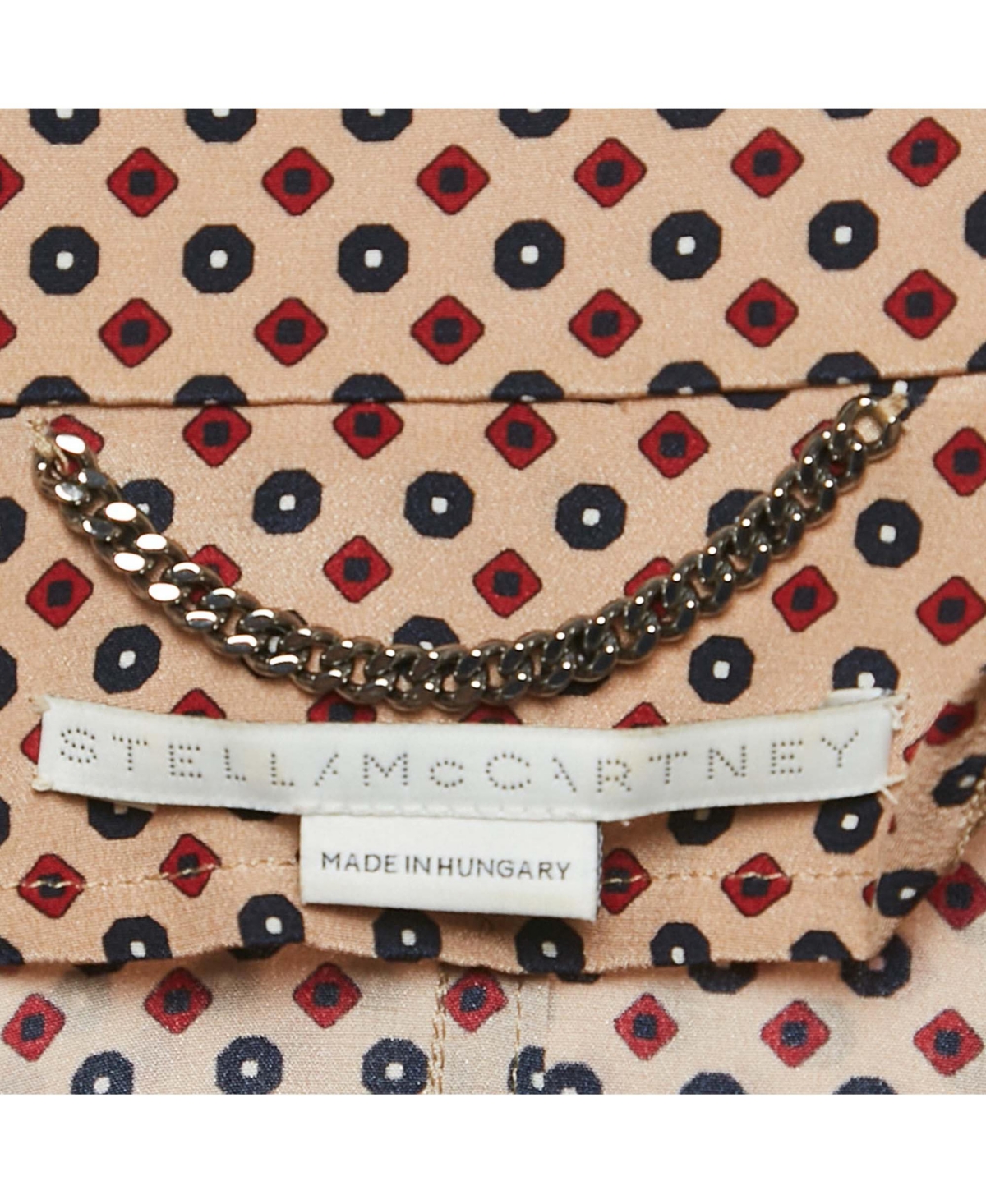 Pre-Owned Stella Mccartney Women's Beige Geometric Print Emily Long Coat