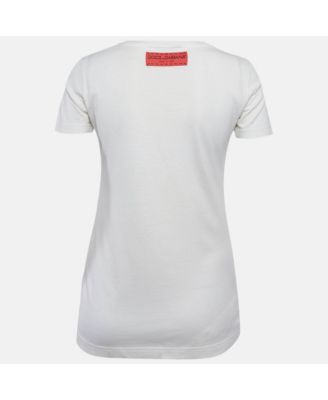 Women's White Floral Print Jersey T-Shirt