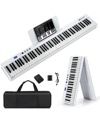 88-Key Folding Electric Piano Keyboard Semi Weighted Full Size MIDI Toy
