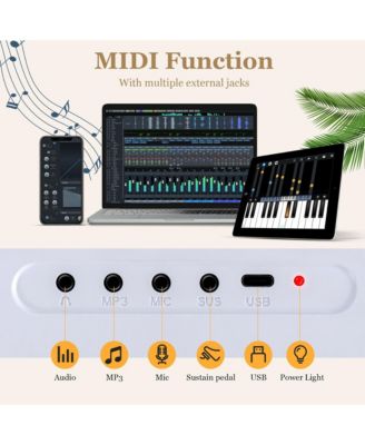 88-Key Folding Electric Piano Keyboard Semi Weighted Full Size MIDI Toy