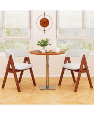 Costway Dining Chairs Mid-Century Upholstered Kitchen Armchairs with Padded Seat