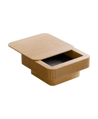 31.5" Solid Wood Veneered Modern Coffee Table with Storage