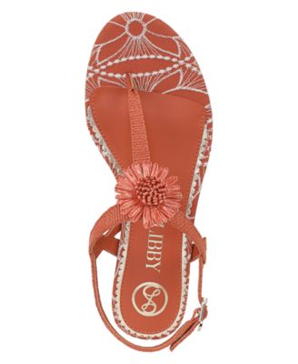 Women's Hilda T Strap Floral Flat Sandals