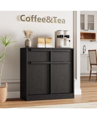 31.5" Sideboard Buffet Cabinet with 2 Drawers, Modern Coffee Bar Storage Cabinet