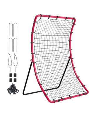 Baseball/Softball Rebounder Net, 4' x 5.5', Pitchback Trainer w/ Target, All-Angle Fielding Practice