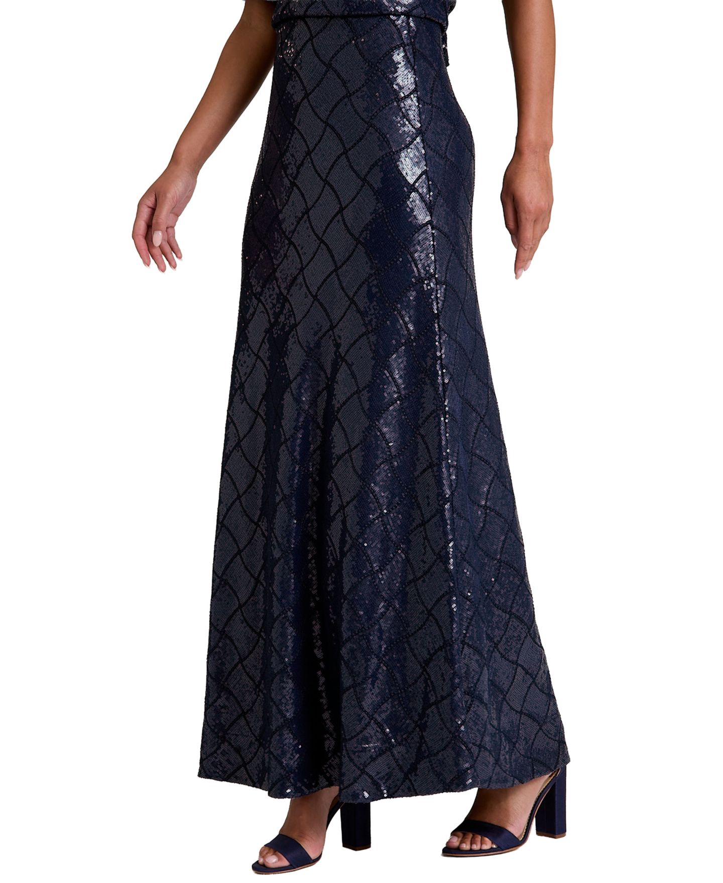 Женская юбка Muse Sequin A-Line Maxi, цвет: Тёмно-синий — фото 2