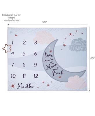 Baby Goodnight Moon Milestone Photo Opportunity Soft Fleece Blanket