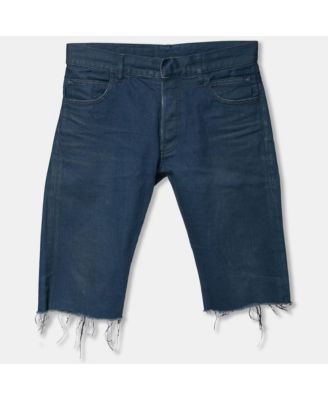 Men's Blue Denim Frayed Edged Shorts