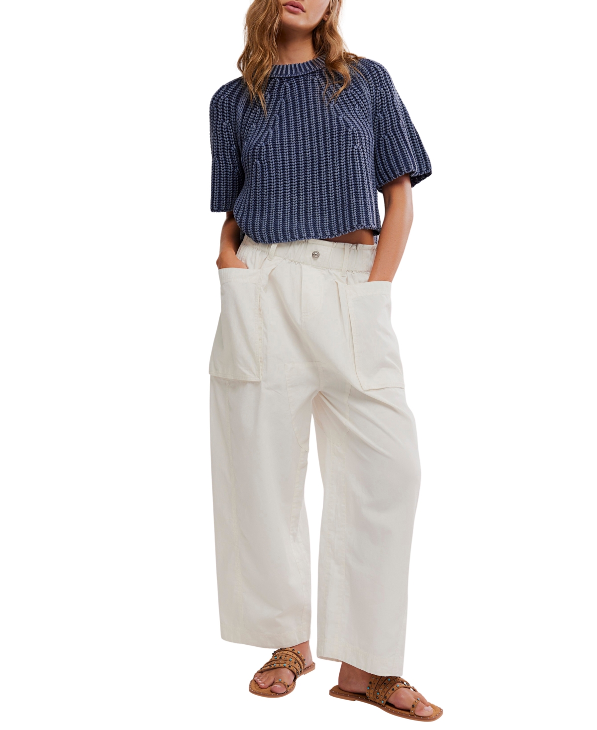 Free People Women's Costa Straight Cropped Pants