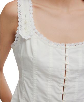 Women's Bridgette Corset Scoop Neck Solid Top