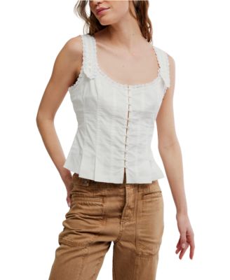 Women's Bridgette Corset Scoop Neck Solid Top