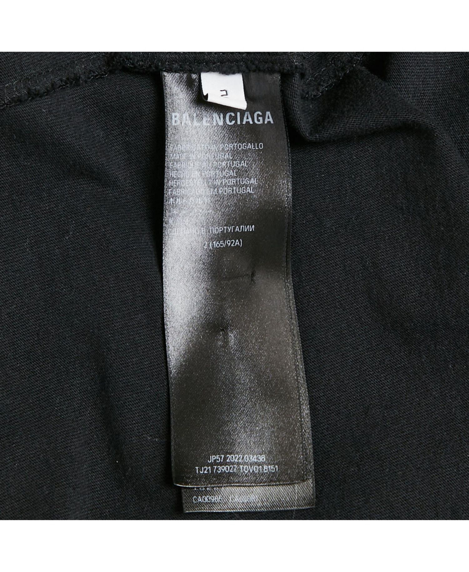 Men's Unisex Black Brand Website Embroidered Cotton Distressed Sweatshirt