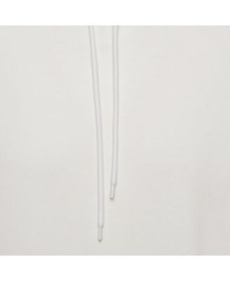 Men's White Logo Print Cotton Oversize Hoodie