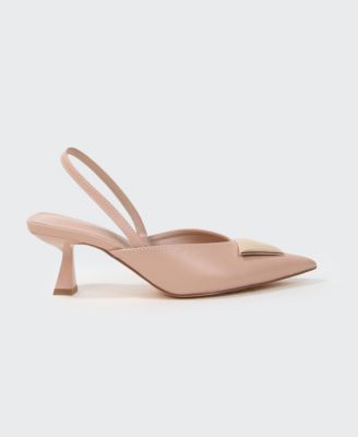 Women's Cielo Slingback Pumps with Gold-ToneTrapezoid Accent