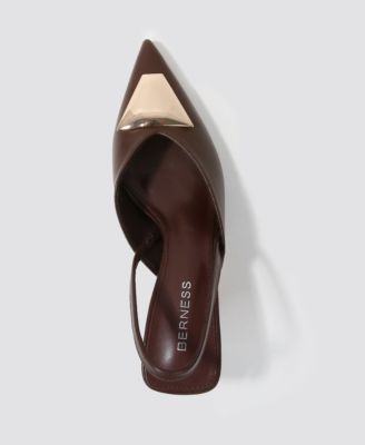 Women's Cielo Slingback Pumps with Gold-ToneTrapezoid Accent