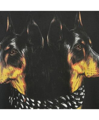 Men's Black Doberman Print Cotton Crewneck Sweatshirt